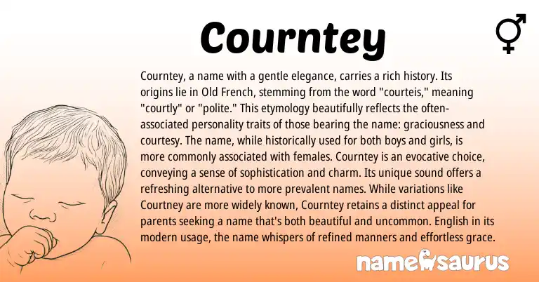 Infographic about Courntey name meaning, Courntey is a name from French origin(s).