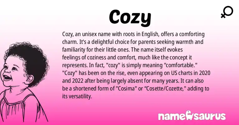 Infographic about Cozy name meaning, Cozy is a name from English origin(s).