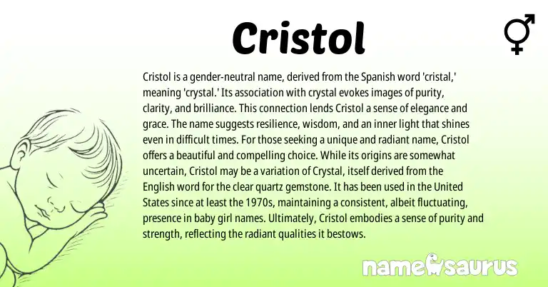 Infographic about Cristol name meaning, Cristol is a name from Spanish origin(s).