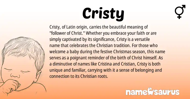 Infographic about Cristy name meaning, Cristy is a name from Latin origin(s).