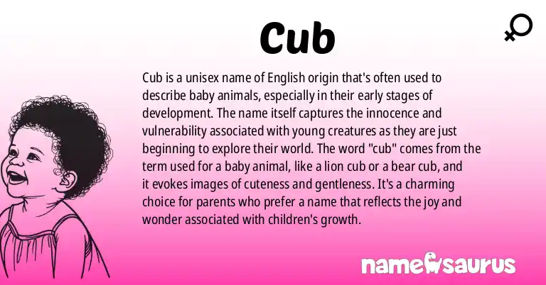Infographic about Cub name meaning, Cub is a name from English origin(s).
