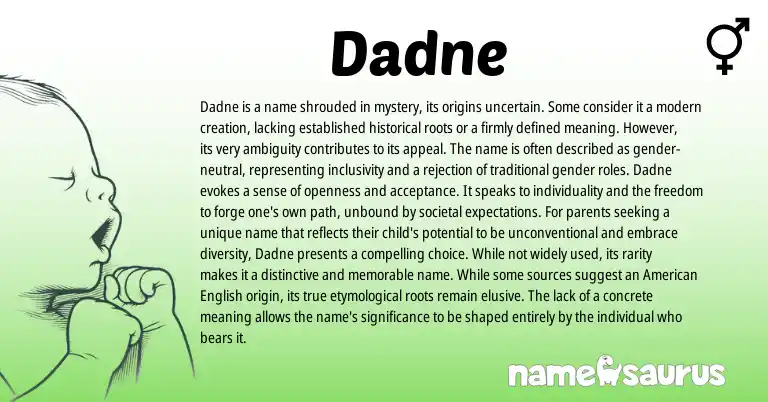 Infographic about Dadne name meaning, Dadne is a name from Other origin(s).