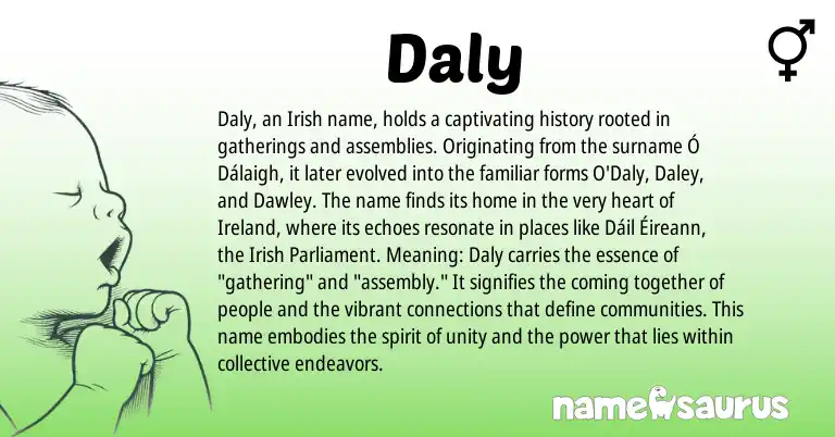 Infographic about Daly name meaning, Daly is a name from Irish, Ireland origin(s).