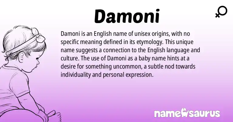 Infographic about Damoni name meaning, Damoni is a name from English origin(s).