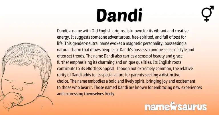 Infographic about Dandi name meaning, Dandi is a name from English origin(s).