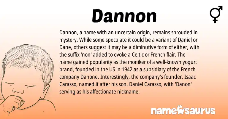 Infographic about Dannon name meaning, Dannon is a name from French, Celtic origin(s).