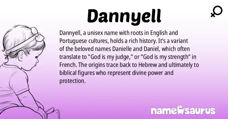 Infographic about Dannyell name meaning, Dannyell is a name from English, Portuguese origin(s).