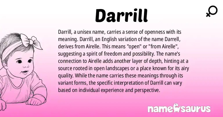 Infographic about Darrill name meaning, Darrill is a name from French origin(s).