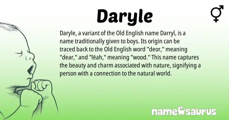 Infographic about Daryle name meaning, Daryle is a name from Old English origin(s).