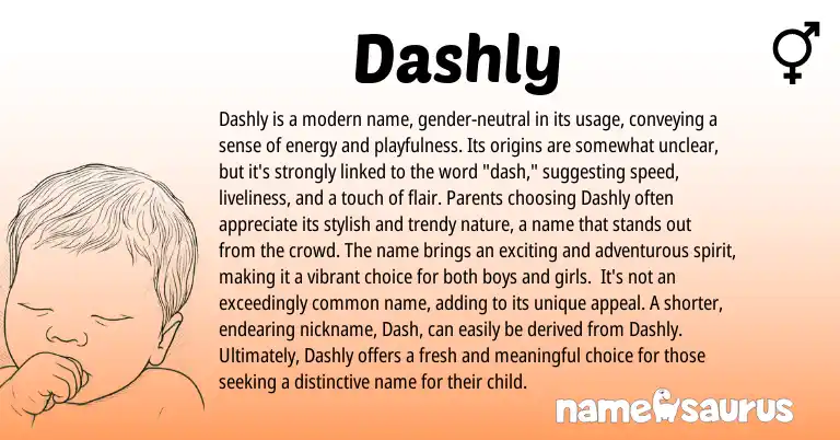 Infographic about Dashly name meaning, Dashly is a name from American origin(s).