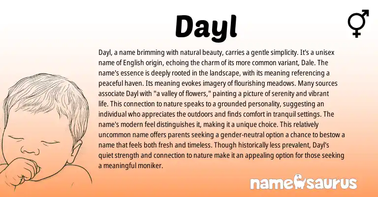 Infographic about Dayl name meaning, Dayl is a name from English, Other origin(s).
