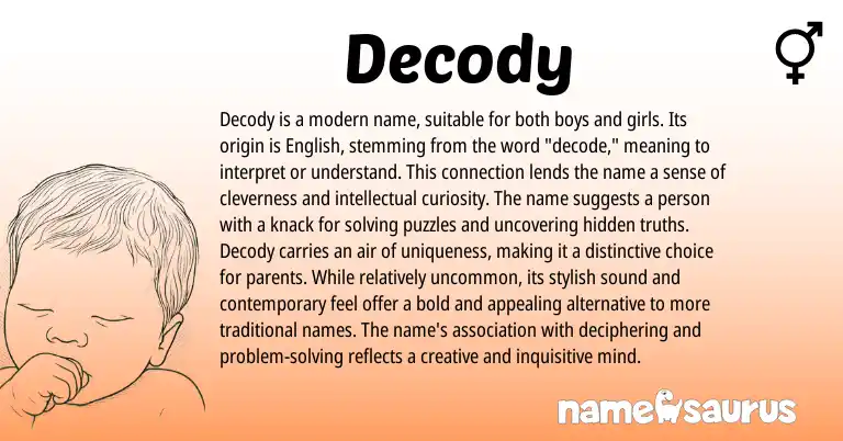 Infographic about Decody name meaning, Decody is a name from Other origin(s).