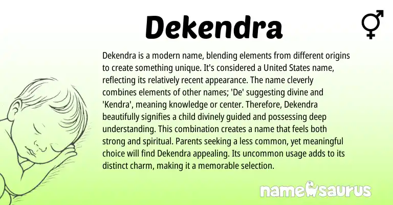 Infographic about Dekendra name meaning, Dekendra is a name from Other origin(s).