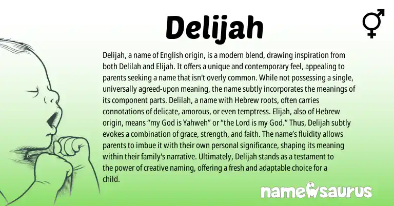 Infographic about Delijah name meaning, Delijah is a name from Other origin(s).