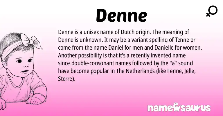 Infographic about Denne name meaning, Denne is a name from Dutch origin(s).