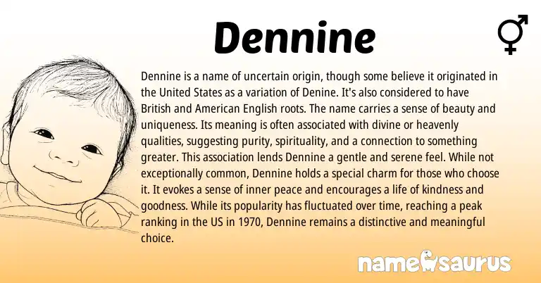 Infographic about Dennine name meaning, Dennine is a name from English origin(s).