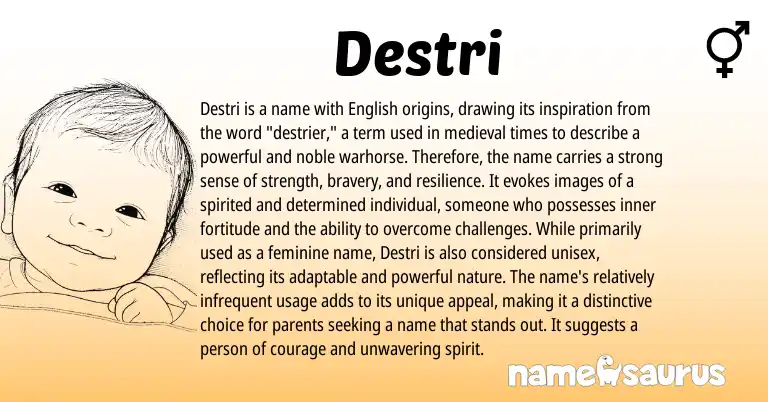 Infographic about Destri name meaning, Destri is a name from English origin(s).