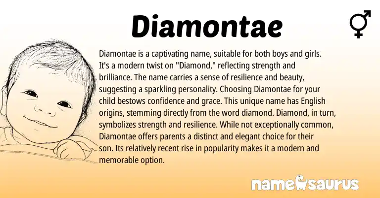 Infographic about Diamontae name meaning, Diamontae is a name from Other origin(s).