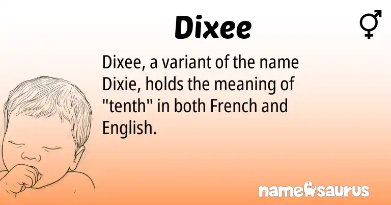 Infographic about Dixee name meaning, Dixee is a name from English, French origin(s).