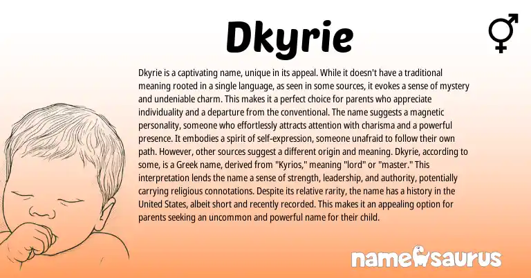Infographic about Dkyrie name meaning, Dkyrie is a name from Other origin(s).