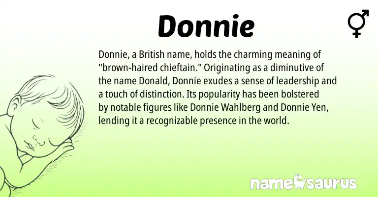 Infographic about Donnie name meaning, Donnie is a name from British origin(s).