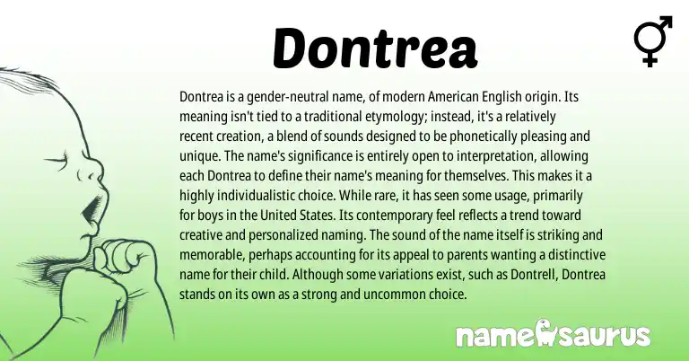 Infographic about Dontrea name meaning, Dontrea is a name from Other origin(s).