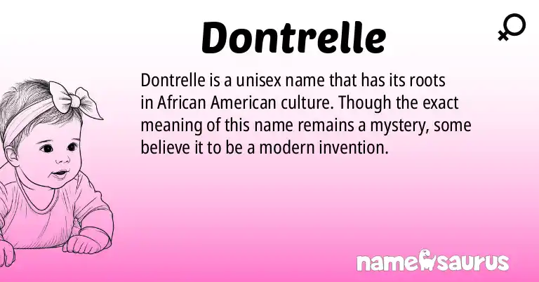 Infographic about Dontrelle name meaning, Dontrelle is a name from African American origin(s).