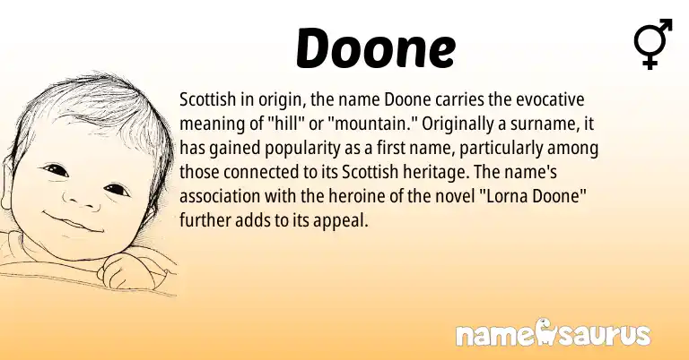 Infographic about Doone name meaning, Doone is a name from Scottish origin(s).