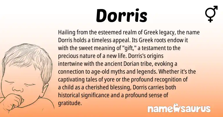 Infographic about Dorris name meaning, Dorris is a name from Greek origin(s).