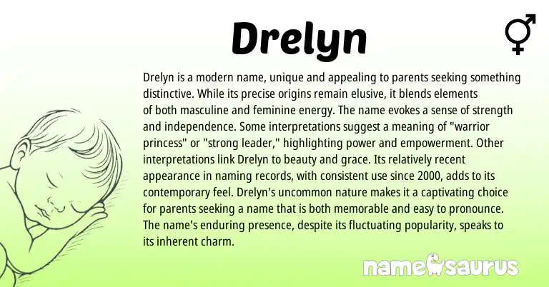 Infographic about Drelyn name meaning, Drelyn is a name from Other origin(s).