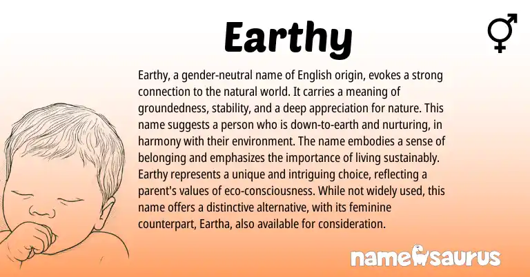 Infographic about Earthy name meaning, Earthy is a name from Other origin(s).