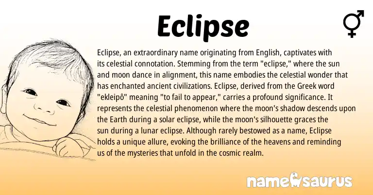 Infographic about Eclipse name meaning, Eclipse is a name from English, Greek origin(s).