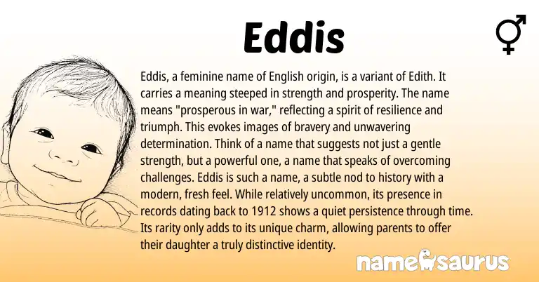 Infographic about Eddis name meaning, Eddis is a name from English origin(s).