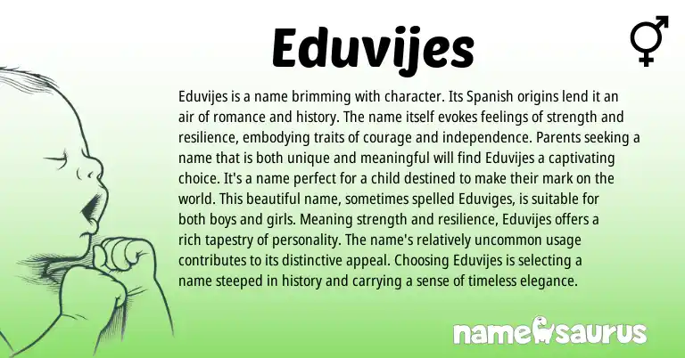 Infographic about Eduvijes name meaning, Eduvijes is a name from Spanish origin(s).