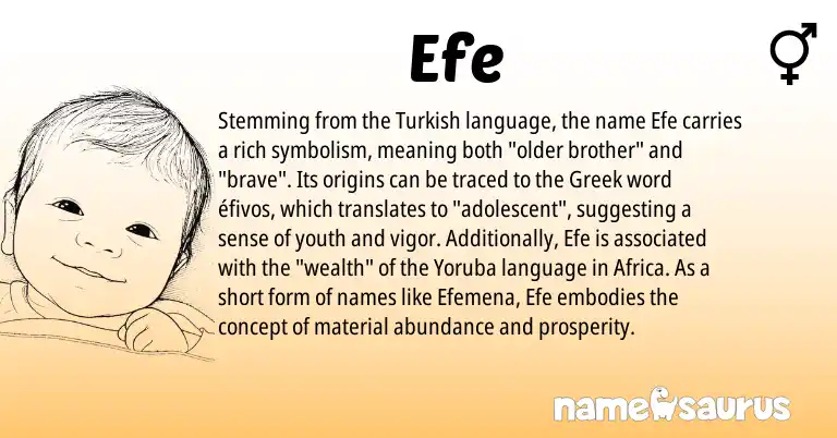 Infographic about Efe name meaning, Efe is a name from Yoruba, Turkish, Greek origin(s).