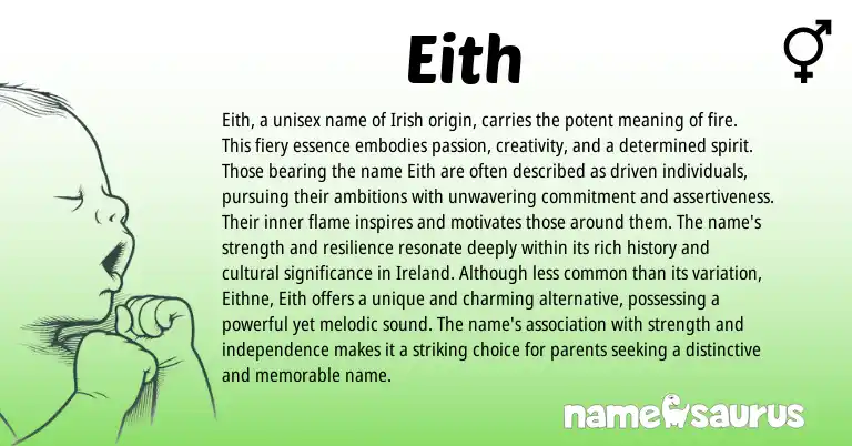 Infographic about Eith name meaning, Eith is a name from Gaelic, Irish origin(s).