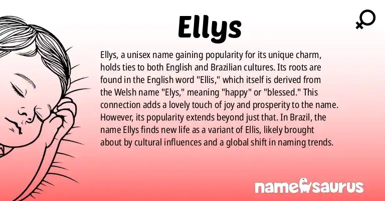 Infographic about Ellys name meaning, Ellys is a name from English, Brazilian origin(s).