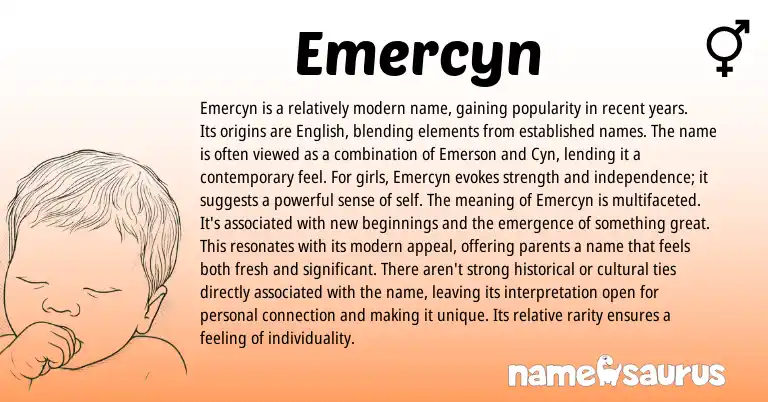 Infographic about Emercyn name meaning, Emercyn is a name from Other origin(s).