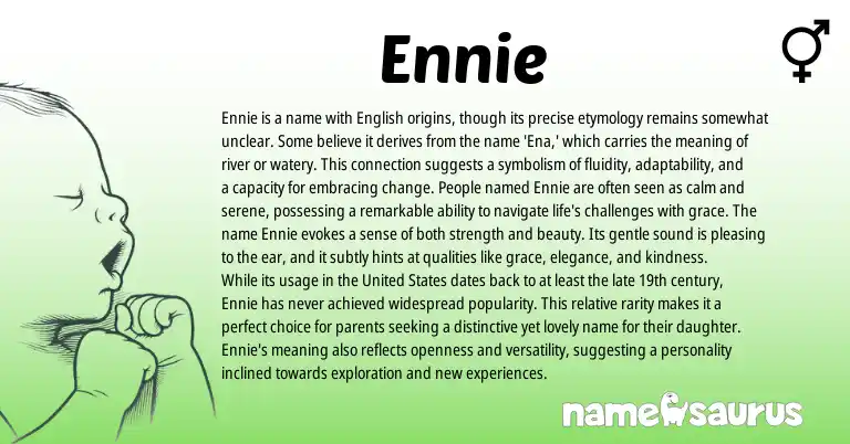 Infographic about Ennie name meaning, Ennie is a name from English origin(s).
