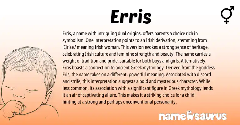 Infographic about Erris name meaning, Erris is a name from Irish origin(s).