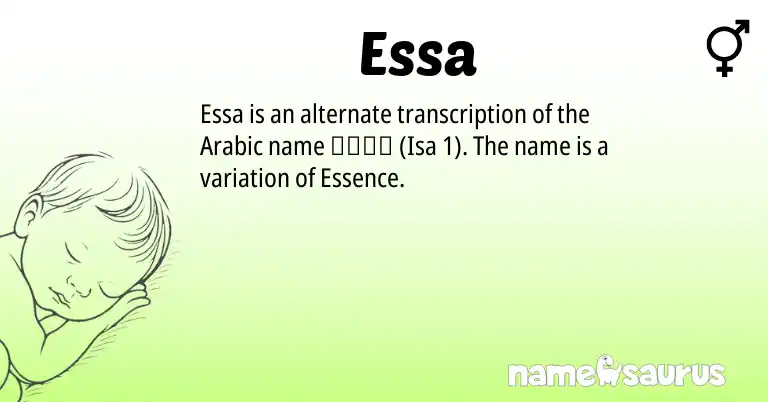 Infographic about Essa name meaning, Essa is a name from Arabic origin(s).