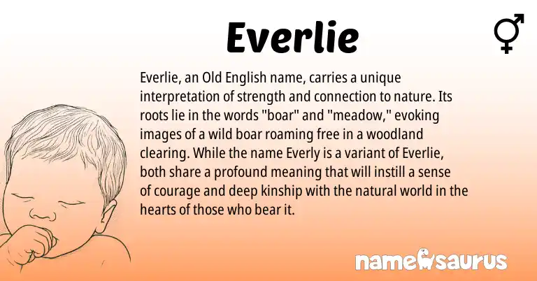 Infographic about Everlie name meaning, Everlie is a name from Old English origin(s).