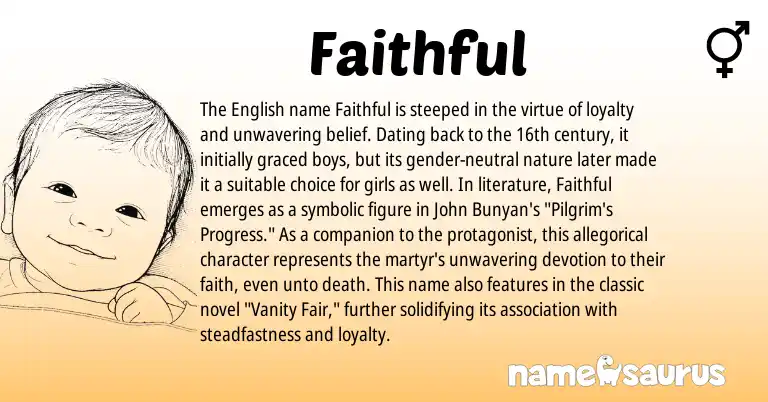 Infographic about Faithful name meaning, Faithful is a name from English origin(s).