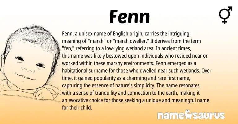 Infographic about Fenn name meaning, Fenn is a name from English origin(s).
