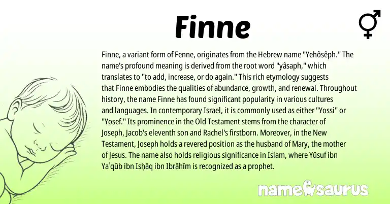 Infographic about Finne name meaning, Finne is a name from Hebrew origin(s).