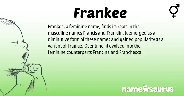 Infographic about Frankee name meaning, Frankee is a name from N/A origin(s).