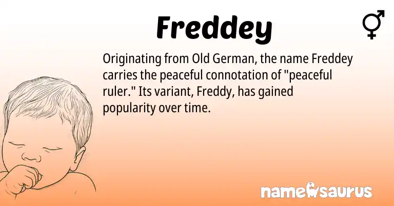 Infographic about Freddey name meaning, Freddey is a name from Old German origin(s).