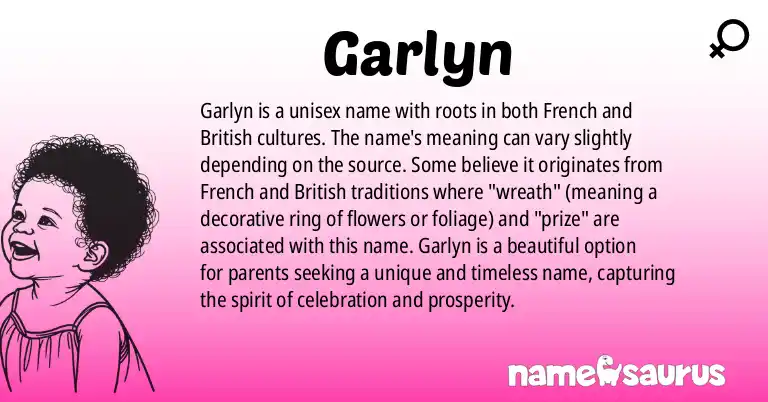 Infographic about Garlyn name meaning, Garlyn is a name from French, British origin(s).
