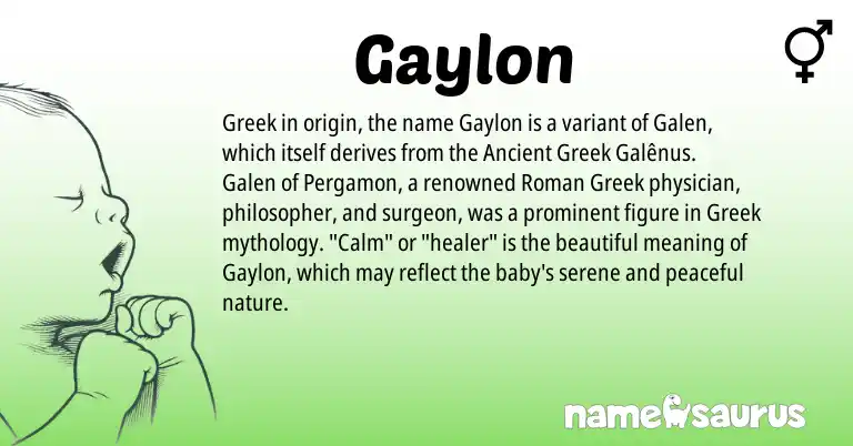 Infographic about Gaylon name meaning, Gaylon is a name from Ancient Greek, Roman, Greek origin(s).