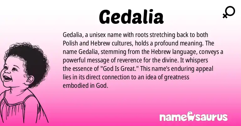 Infographic about Gedalia name meaning, Gedalia is a name from Polish, Hebrew origin(s).